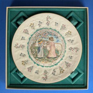Royal Doulton Zodiac Aries Plate, Kate Greenaway Almanack Series